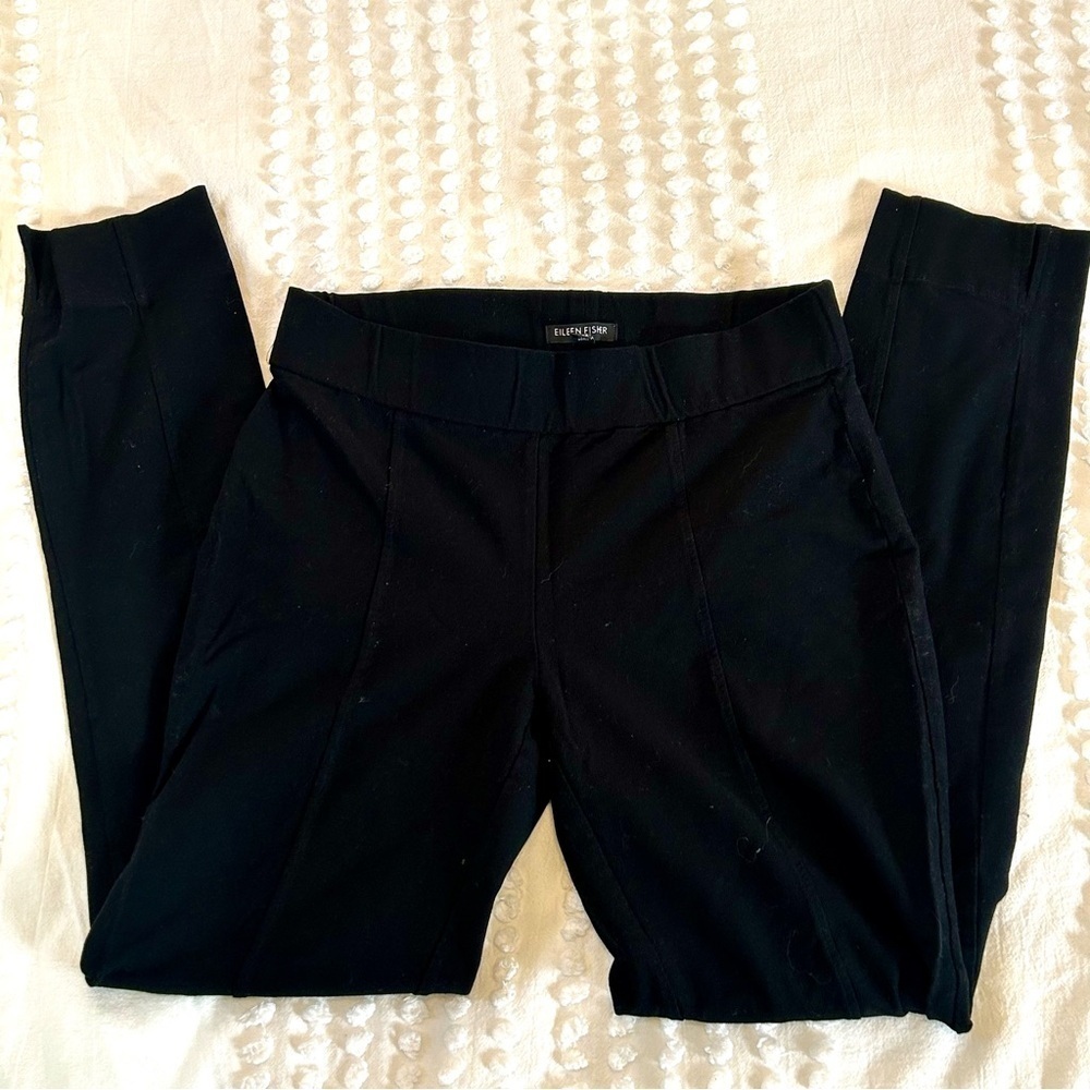 Eileen Fisher Women’s Black Stretch Crepe skinny ankle length pants Sz XS